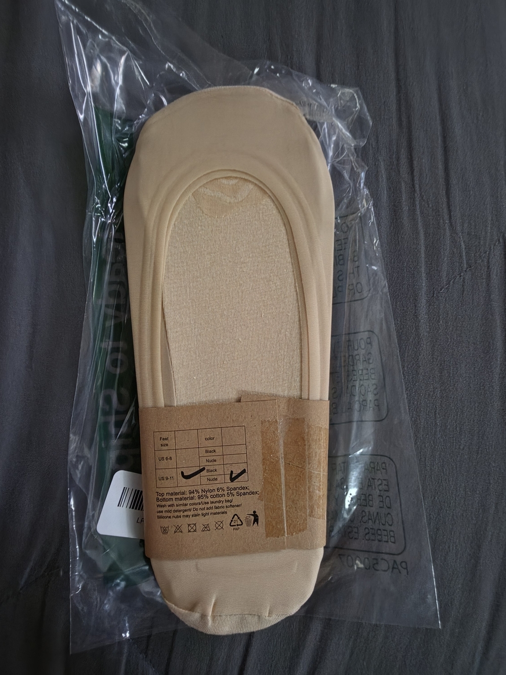 Nude No-Show Liner Socks